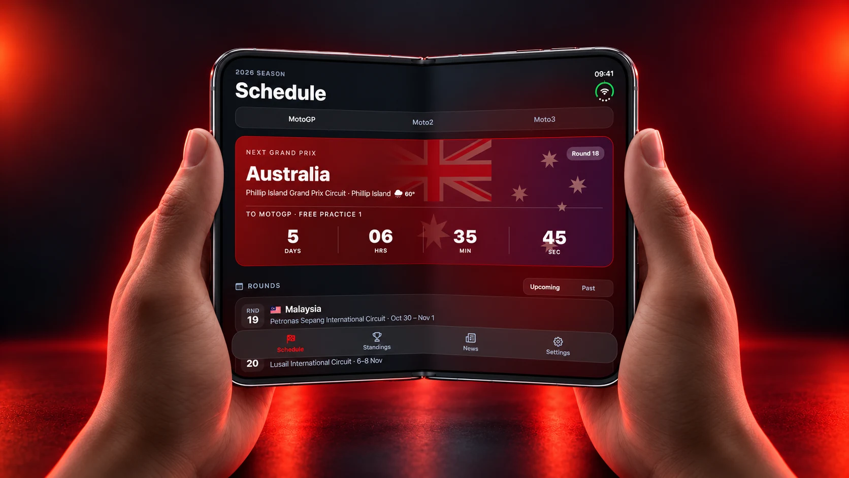Race Weekend on Both iPhone Duo Screens