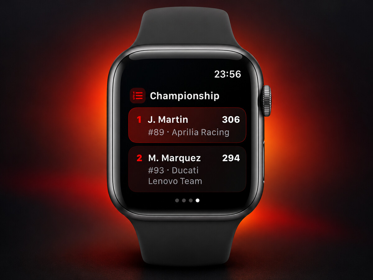Championship standings on Apple Watch