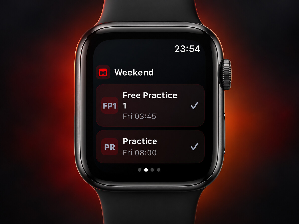 The weekend timetable on Apple Watch